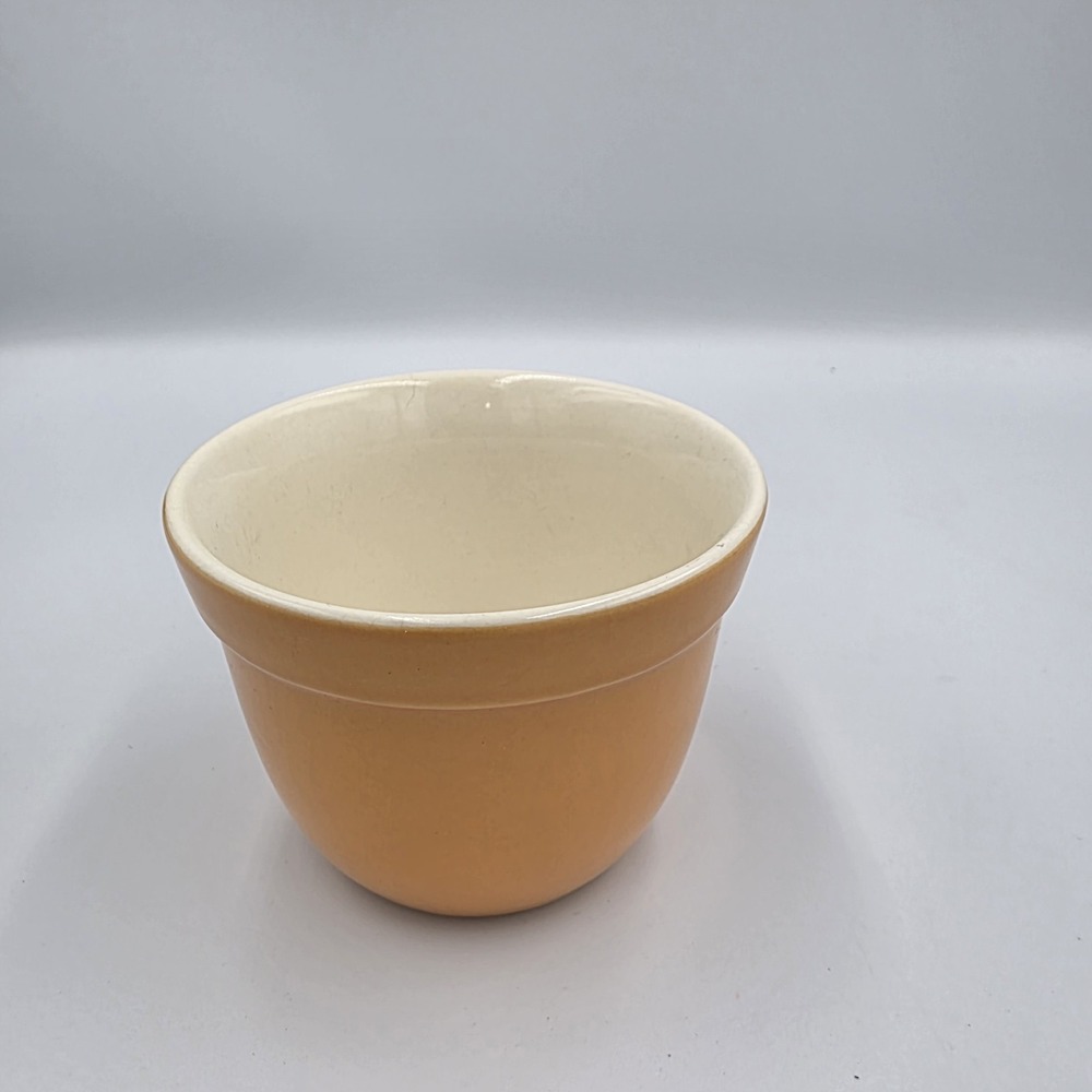 Crate & Barrel Small Yellow Bowl White Interior Ceramic‎ Glazed  2.75"
